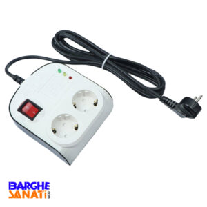 محافظ دو خانه ارت دار با کلید و کابل 3 متری آنالوگ یخچال پارت الکتریک کد 8789