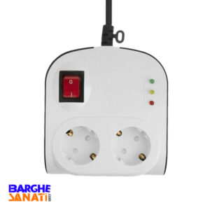 محافظ دو خانه ارت دار با کلید و کابل 5 متری آنالوگ یخچال پارت الکتریک کد 8790