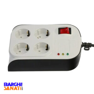 محافظ چهار خانه ارت دار با کلید و کابل 3 آنالوگ کامپیوتر پارت الکتریک کد 8792